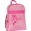 Sassi Designs CPK-03 Sweet Delight BACKPACK  in pink with pointe shoes, ribbons & Dance embroidered