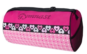 Sassi Designs DTZ-02GYM Dotz n Hearts Medium Roll Duffel with Gymnast