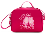 Sassi Designs Sassi Designs Love 2 Dance Square Tote with embroidered "Dance" and Ballet Shoes - You Go Girl Dancewear
