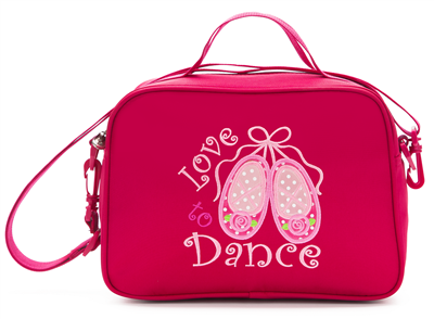 Sassi Designs Sassi Designs Love 2 Dance Square Tote with embroidered "Dance" and Ballet Shoes - You Go Girl Dancewear