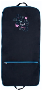 Sassi Designs LLD-04 Live, Laugh, Dance garment bag; embroidered design & rhinestone accents