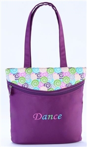 Sassi Designs POP-01 Lollipop Small tote with screen printed design and embroidered "Dance"