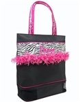 Sassi Designs ZBR-02 Zebra & Fringe Medium Tote with Dance