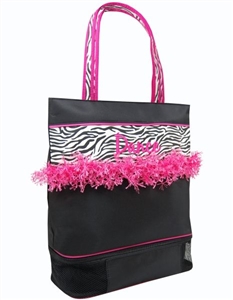 Sassi Designs ZBR-02 Zebra & Fringe Medium Tote with Dance