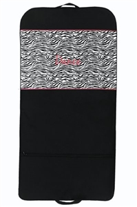 Sassi Designs ZBR-04 GARMENT BAG- BLACK with Zebra & Hot Pink