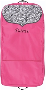 Sassi Designs ZEB-04 GARMENT BAG-HOT PINK with Zebra trim