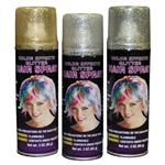 Aerosol Hair Glitter Spray - silver, gold, multi colors