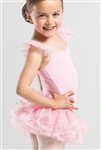 Wear Moi Girls Microfiber Dress w/ Sequin Tulle Skirt