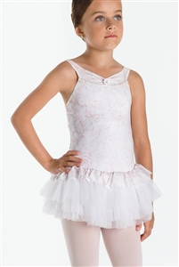 Wear Moi Girls Slight Sparkle Microfiber Dress w/ Glitter Tulle Skirt