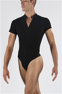 Wear Moi Mens Cotton Front Zip Leotard w/ Attached Thong Dance Belt