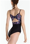 Wear Moi Adult Camisole Leotard w/ Floral Micromesh