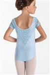 Wear Moi Girls Cap Sleeve Leotard w/ Sequin Detail