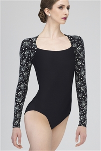 Wear Moi Adult Long Sleeve Leotard w/ Mini Flower Print