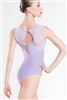 Wear Moi Youth Flocked Floral Faux Sweetheart Line Leotard