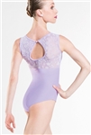 Wear Moi Youth Flocked Floral Faux Sweetheart Line Leotard