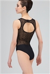 Wear Moi Adult Tank Style Leotard w/ Flocked Mesh Detail