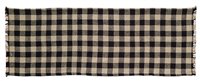 Burlap Black Check Table Runner 36"