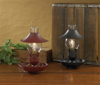 Red Chamberstick Lamp with Shade