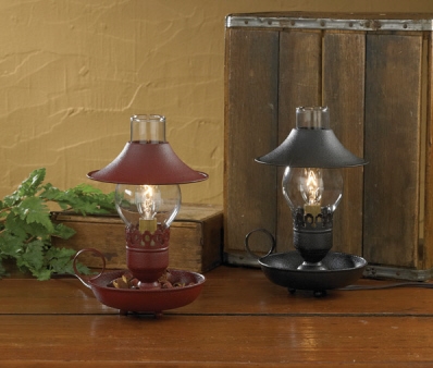 Black Chamberstick Lamp with Shade