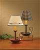 Red Chamberstick Lamp 13"