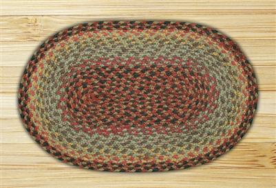 Oval Trivet - Burgundy/Black/Sage