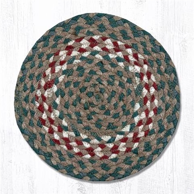 Round Trivet - Green/Burgundy