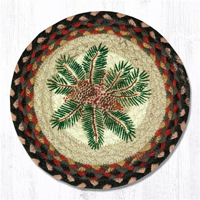 Round Trivet - Pinecone & Red Berry