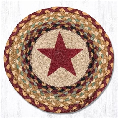 Round Trivet - Burgundy Star