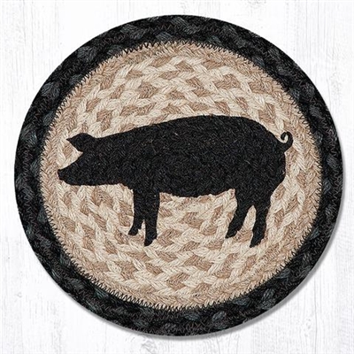 Round Trivet - Pig Silhouette
