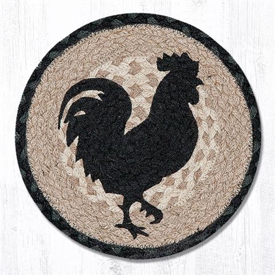 Round Trivet - Rooster Silhouette