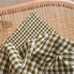 Vishy (Gingham) in Matcha and Off-White - 58" wide