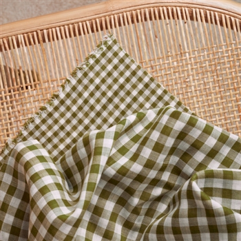 Vishy (Gingham) in Matcha and Off-White - 58" wide
