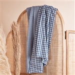 Vishy (Gingham) in River and Off-White - 58" wide