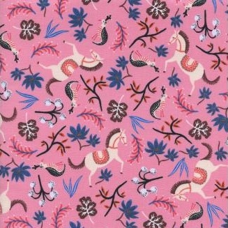 "Carousel" in Pink Cotton Fabric - 44/45" wide