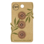 Recycled Paper - Round 4 hole  Beige, 18 mm 3ct
