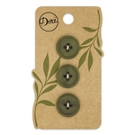 Recycled Paper - Round 4 hole  Olive, 18 mm 3ct