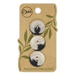 Recycled Hemp - Round 2 hole  Multi, 20 mm 3ct