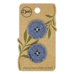 Recycled Cotton - Stitch, 4 hole, Blue, 25 mm, 2ct