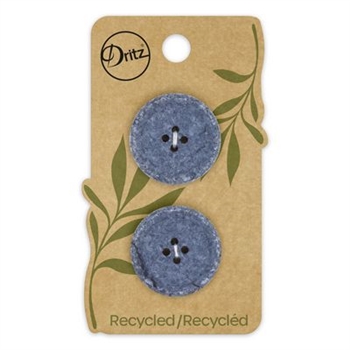 Recycled Cotton - Stitch, 4 hole, Blue, 25 mm, 2ct