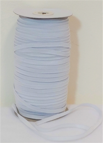 Knitted Elastic, white - 1/4" inch wide, price per yard