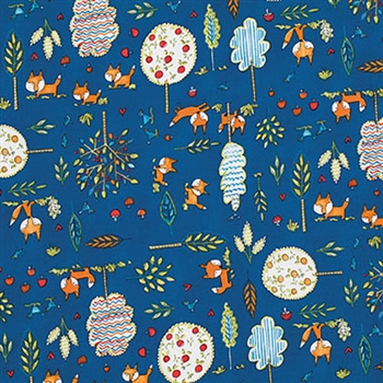 Dena Designs Fox Playground - Navy, 44/45" wide