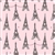 Tour Eiffel on Pink, 44/45" wide