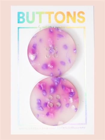 Pink/Purple Resin XL Buttons