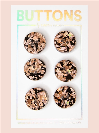 Rose Gold Confetti Circle Buttons