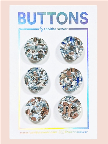 Silver Glitter Confetti Classic Buttons