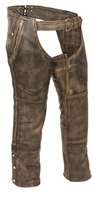 Men's Leather Distressed Thermal Lined 4 Pocket Chaps