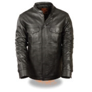 Men's Club Style Zipper/Snap Front Shirt Jacket