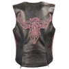 Women's Snap Front Vest with Phoenix Studding and Embroidery