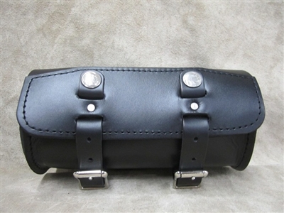 Short Round Leather Tool Bag