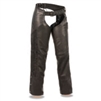 Ladies Lightweight Motorcycle Chaps with Crinkled Leg Striping
